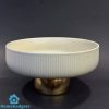 Ceramic Fruit Bowl with Gold Metal Base for Kitchen Counter
