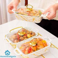 Ceramic Triple Chafing Dish Buffet Warmer 9Inch