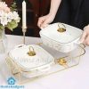 Ceramic Twin Chafing Dish Buffet Set Buffet Warmer 11.5 Inch 5 Ceramic Twin Chafing Dish Buffet Set Buffet Warmer 11.5 Inch