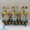 Elegant Glass Jars Set with Metal Lid and Stand