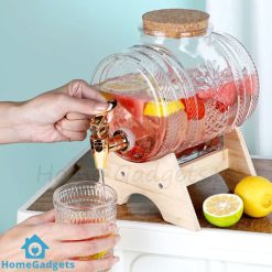 Glass Barrel Beverage Dispenser Decanter – 3 and 5 Liter