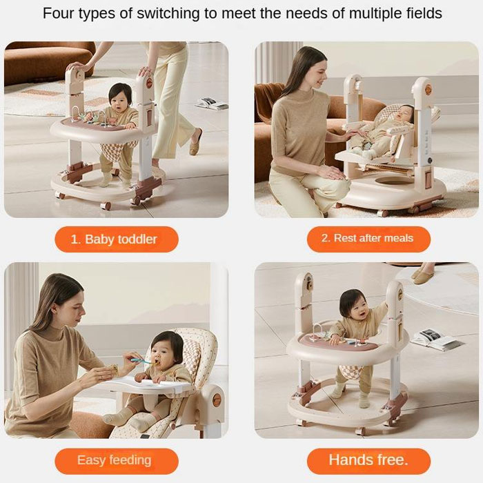 Kidilo 3in1 Foldable High Chair Baby Walker Feeding Chair