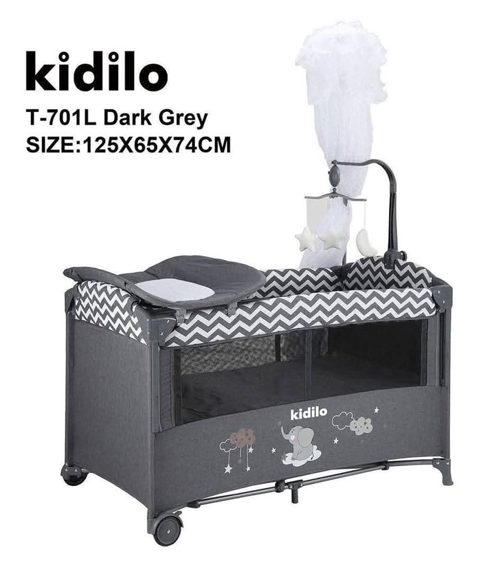 Kidilo Convertible Bedside Crib Bed Playpen T-701L