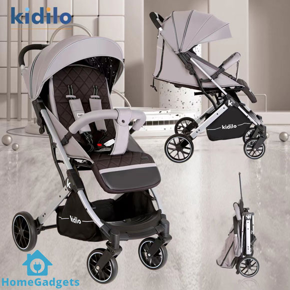 Kidilo Travel Foldable Baby Stroller Pram K12 3 Kidilo Folding Cabin Baby Stroller PU Leather K12