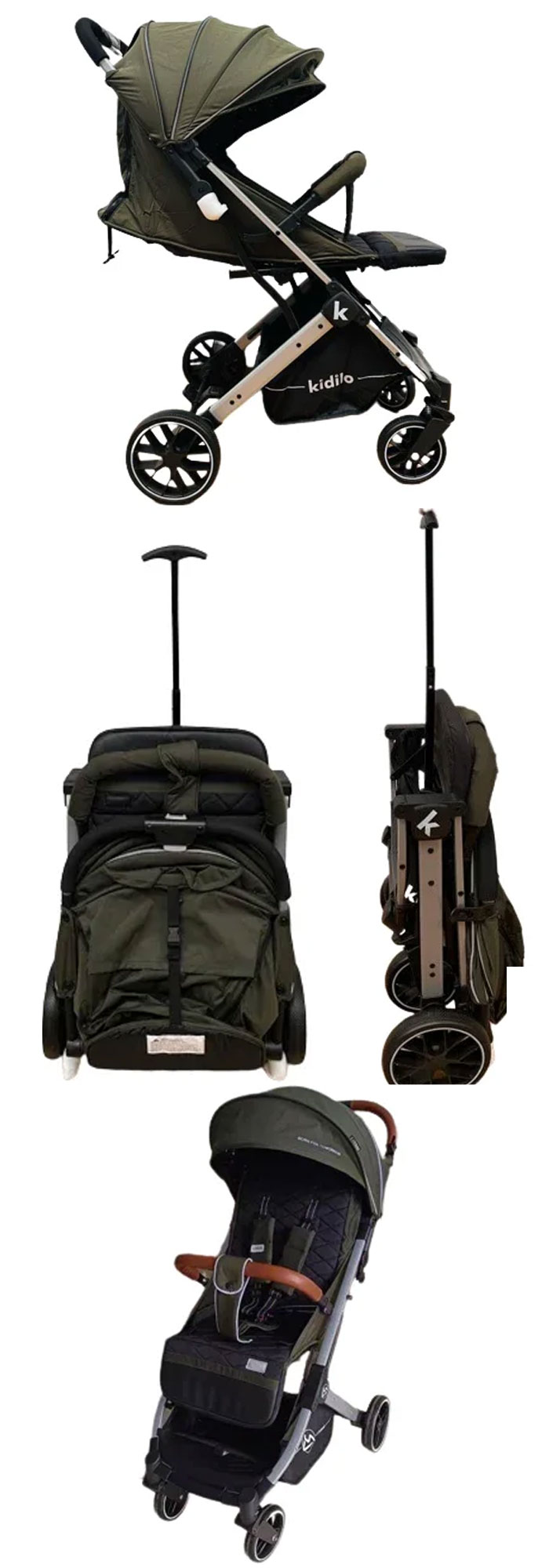 Kidilo Travel Foldable Baby Stroller Pram K12 16 Kidilo Folding Cabin Baby Stroller PU Leather K12