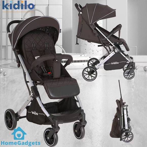 Kidilo Travel Foldable Baby Stroller Pram K12 2 Kidilo Folding Cabin Baby Stroller PU Leather K12