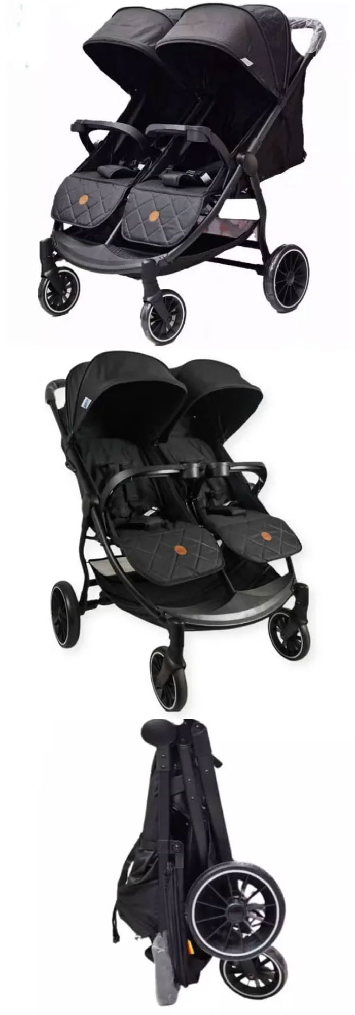 Kidilo Twin Stroller Can Sit And Lie Down Light Folding Baby Full Shed High Landscape Stroller Stroller 