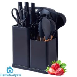 Kitchen Utensils and Knife Set with Holder 19 Pcs
