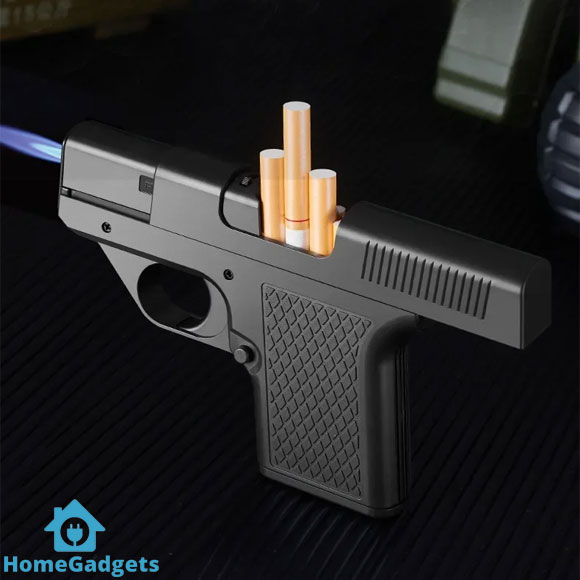 New Gun Lighter Pistol with Magazine Cigarette Holder 2 New Gun Lighter Pistol with Magazine Cigarette Holder