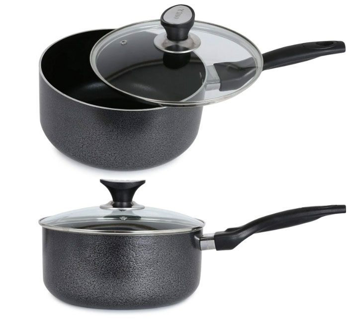 Non Stick Royal Saucepan Pot Stock with Glass 16cm