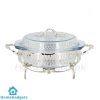ORCHID Glass Serving Buffet Dish With Burner Silver
