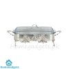 ORCHID Rectangular Buffet Serving Dish Holder Burner Silver