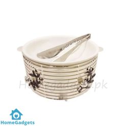ORCHID Serving Bowl Stand With Tong Silver