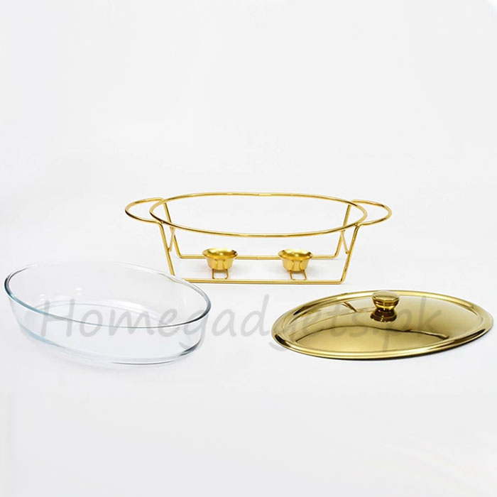 Oval Buffet Platter Set Glass Pot 3 Liter