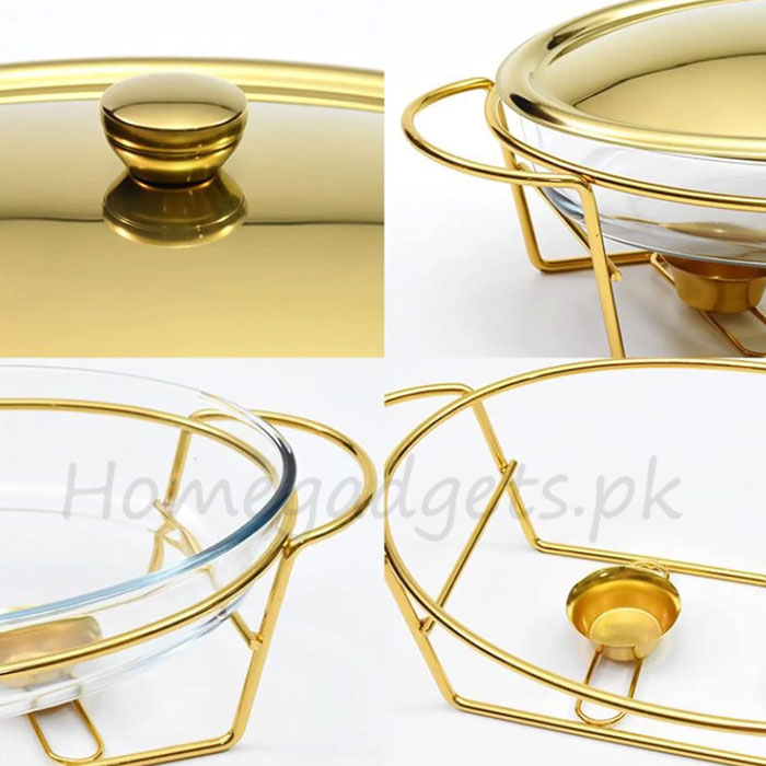 Oval Buffet Platter Set Glass Pot 3 Liter