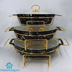 Oval Ceramic Chafing Dish Buffet Set Buffet Warmer