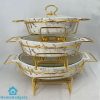 Oval Ceramic Chafing Dish Buffet Set Buffet Warmer