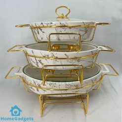 Oval Ceramic Chafing Dish Buffet Set Buffet Warmer