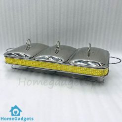 Triple Buffet Dish Buffet Burner Glass Inner Serving Dish