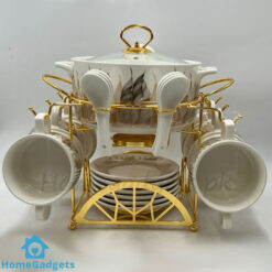 22 Pcs Ceramic Soup Set with Golden Stand