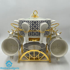 22 Pcs Ceramic Soup Set with Golden Stand