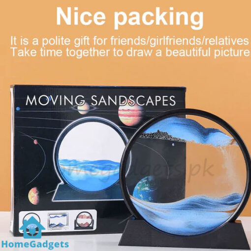 3D Moving Sand Art Hourglass 7 inch