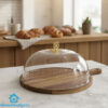 Bamboo Base Cake Dish with Acrylic Lid