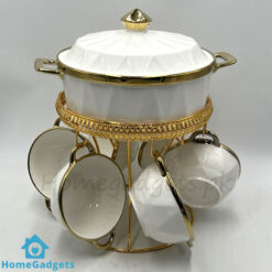 Ceramic Golden Soup Set with Stand