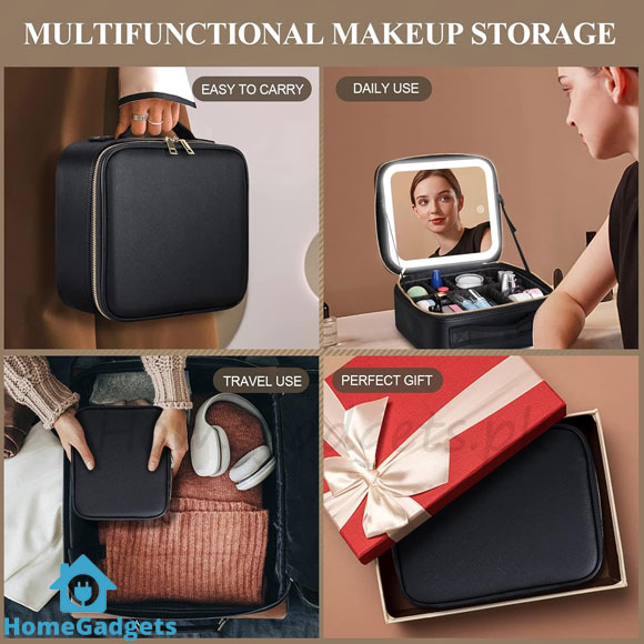 Cosmetic Organizer Bag with LED Mirror 3 Cosmetic Organizer Bag with LED Mirror