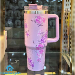 Cute Floral Tumbler with Straw 40oz