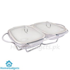 Food Warmer Double Glass Dish 2×1.5L – K-510