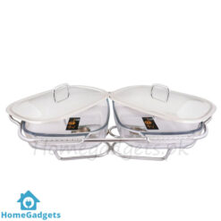 Food Warmer Double Glass Dish 2×1.5L – K-510