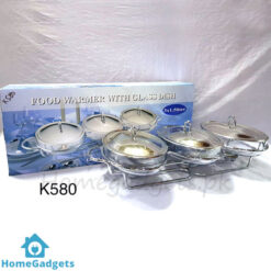 Food Warmer with Glass Oval Dish 3 x 1.5 Liter K580