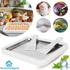 Ice Cream Maker Pan with Scrapers Rolled Ice Cream Pan