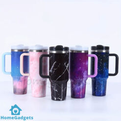 Marble Print Tumbler with Straw 40oz