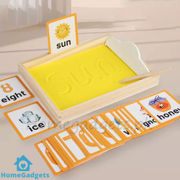 Montessori Wooden Sand Tray For Writing 3 Montessori Wooden Sand Tray For Writing