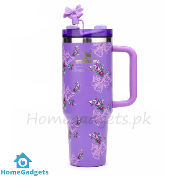 Stanley Quencher Tumbler 40oz Purple Bow Printed 1 Stanley Quencher Tumbler 40oz Purple Bow Printed
