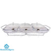 Triple Food Warmer Glass Dish 3×1.5 Liters K-570