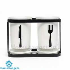 2 Piece Spoon Organizer with Metal Rack