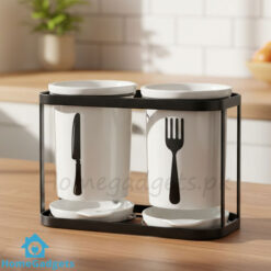 2 Piece Spoon Organizer with Metal Rack