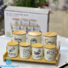 Airtight Ceramic Spice Jars Set 7Pcs