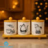 Ceramic Tea Sugar Coffe Jars Set with Tray