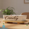 Creamic Candy Dish with Wooden Tray