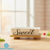 Creamic Sweet Dish with Wooden Tray