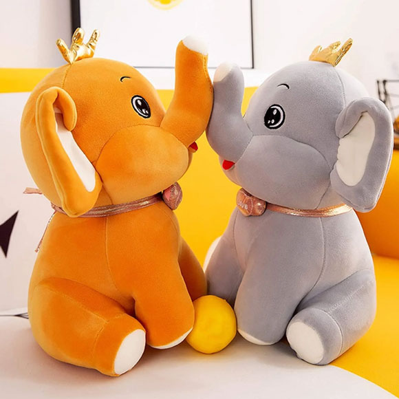 Crown Baby Elephant Plush Soft Stuffed Toy 4 Crown Baby Elephant Plush Soft Stuffed Toy