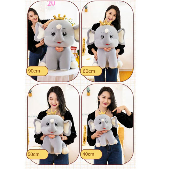 Crown Baby Elephant Plush Soft Stuffed Toy 3 Crown Baby Elephant Plush Soft Stuffed Toy