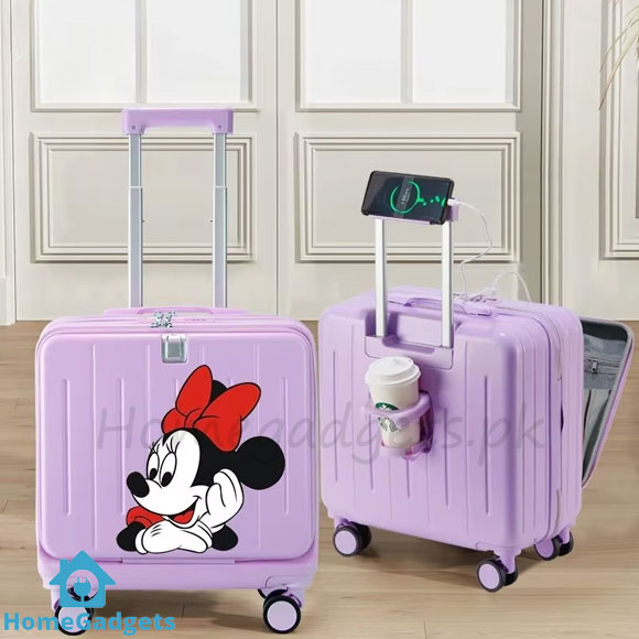 Disney Mickey and Minnie Cartoon Suitcase | 18 Inch Kids Carry-On Luggage 5 Disney Mickey and Minnie Cartoon Suitcase