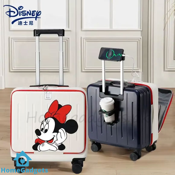 Disney Mickey and Minnie Cartoon Suitcase | 18 Inch Kids Carry-On Luggage 4 Disney Mickey and Minnie Cartoon Suitcase