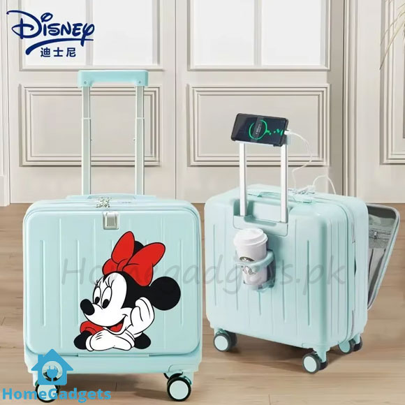 Disney Mickey and Minnie Cartoon Suitcase | 18 Inch Kids Carry-On Luggage 3 Disney Mickey and Minnie Cartoon Suitcase