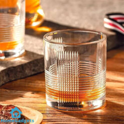 Drinkware Glass Set of 6 Striped Design